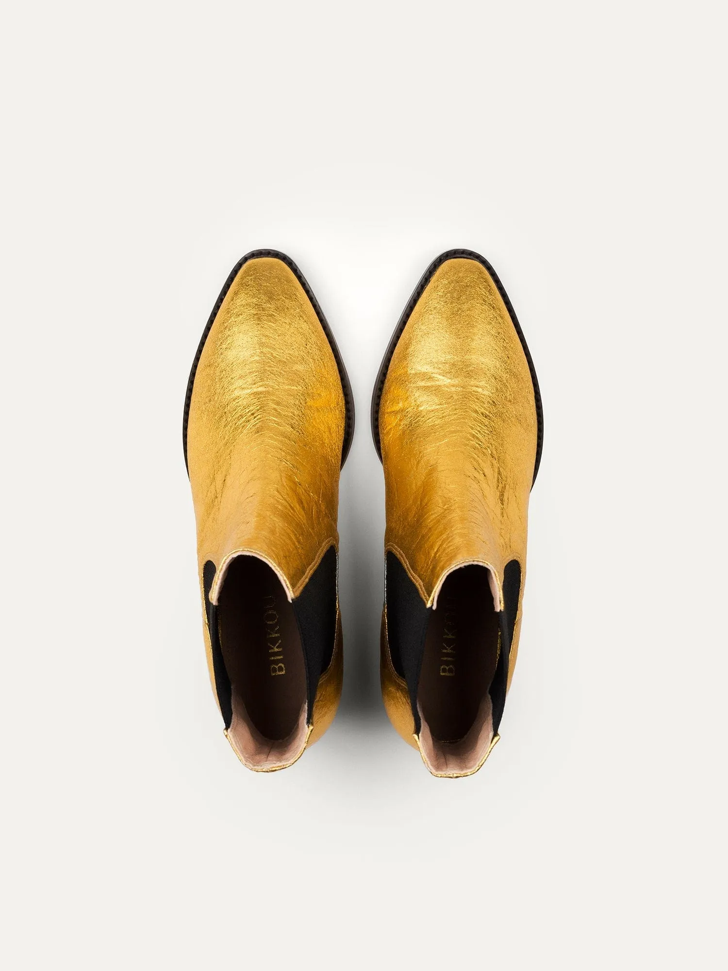 3pm Friday Rocks! Vegan Piñatex Ankle Boots | Metallic Gold