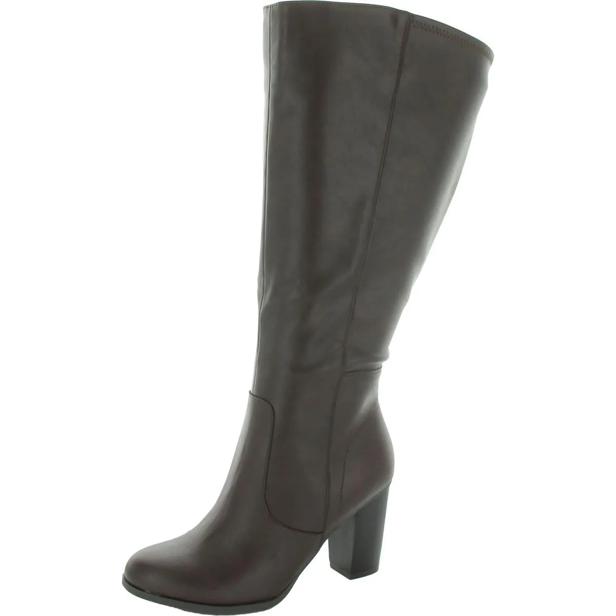 Addyyp  Womens Faux Leather Wide Calf Knee-High Boots
