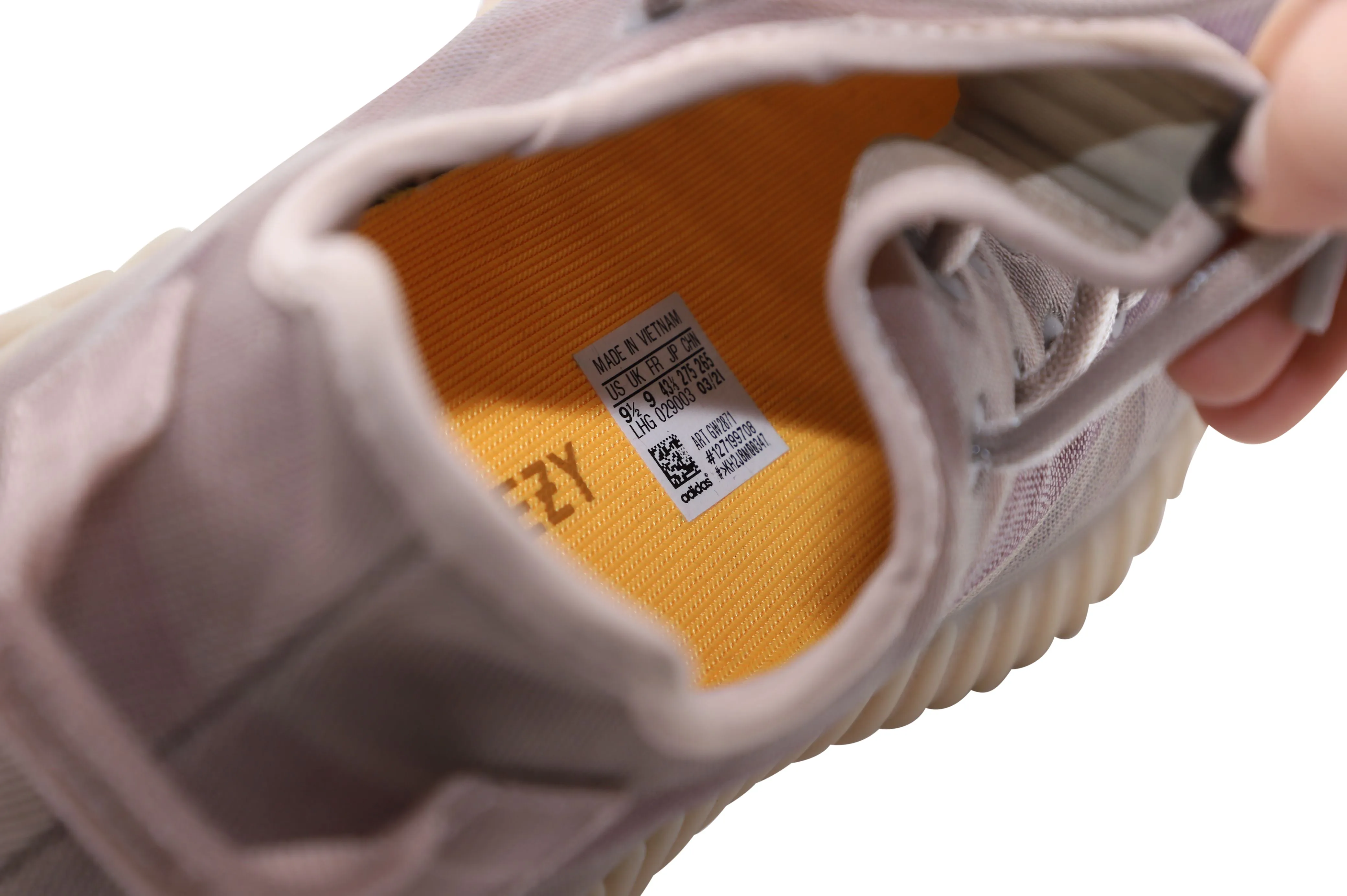 Adidas Yeezy Boost 350 V2 'Mono Mist' Sneakers in Mauve Polyamide