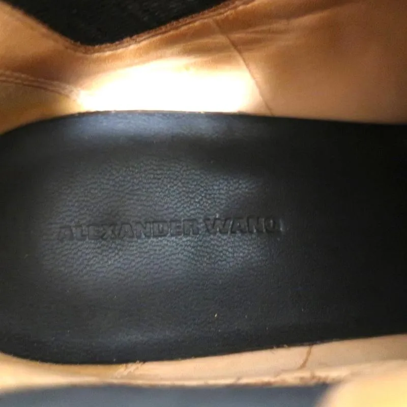 Alexander Wang Kori Ankle Boots Ochre Suede Size 38.5 Cutout-Heel Chelsea Bootie