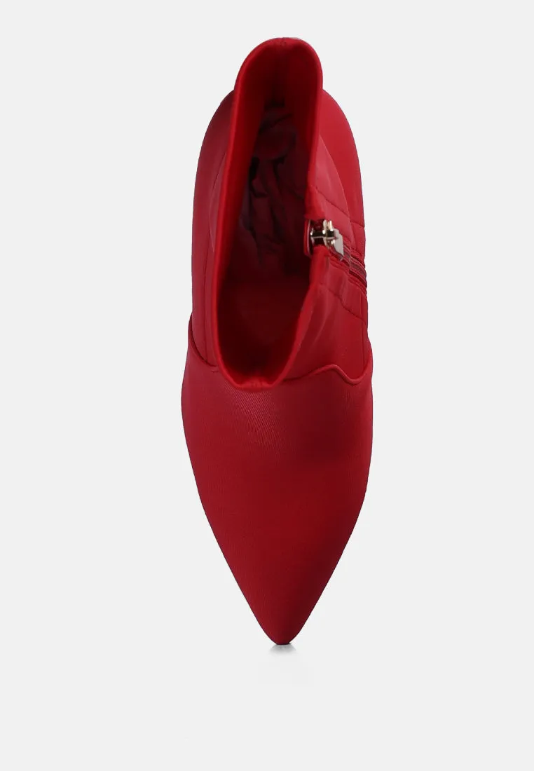 ankle lycra block heeled boots