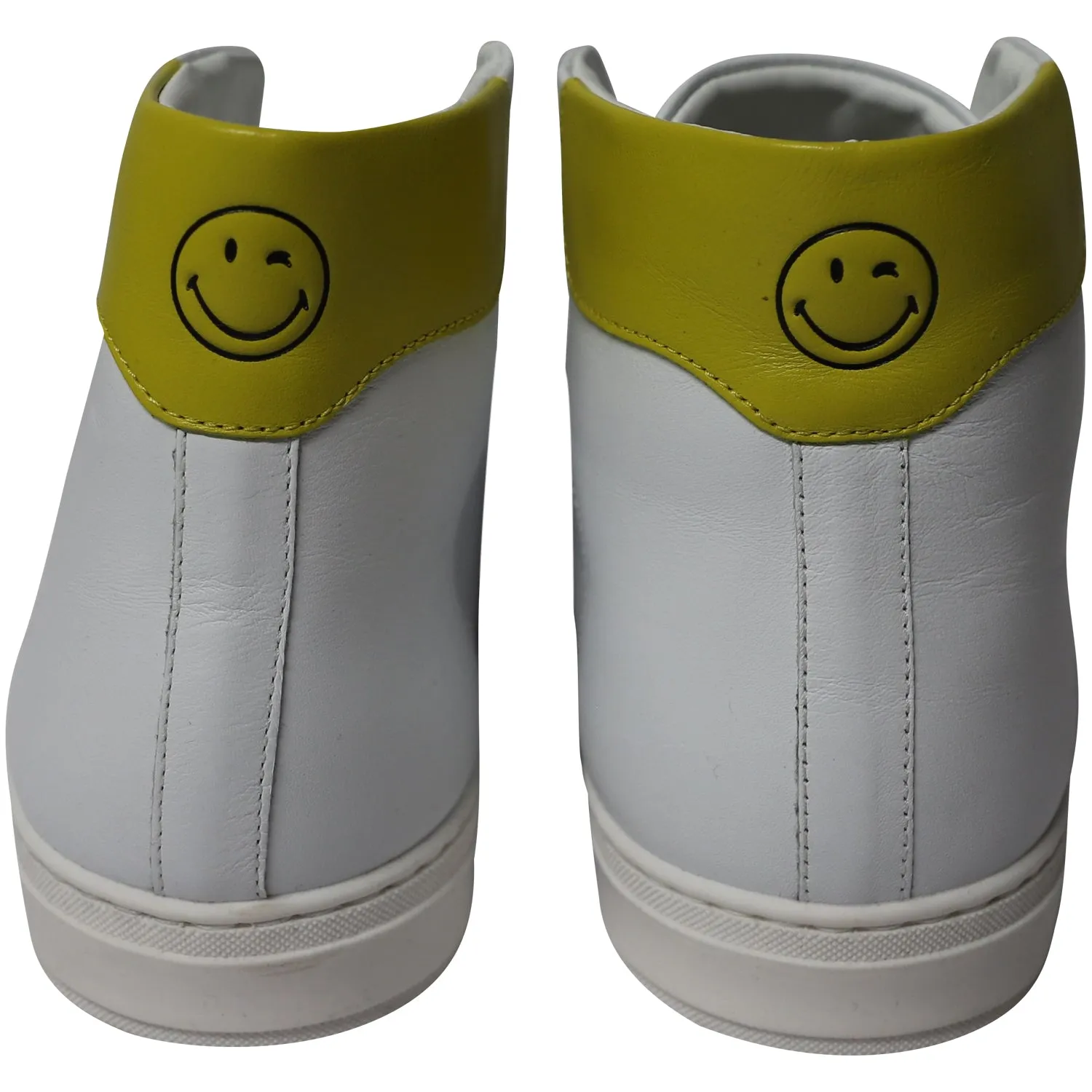 Anya Hindmarch High-Top Sneakers in White Leather