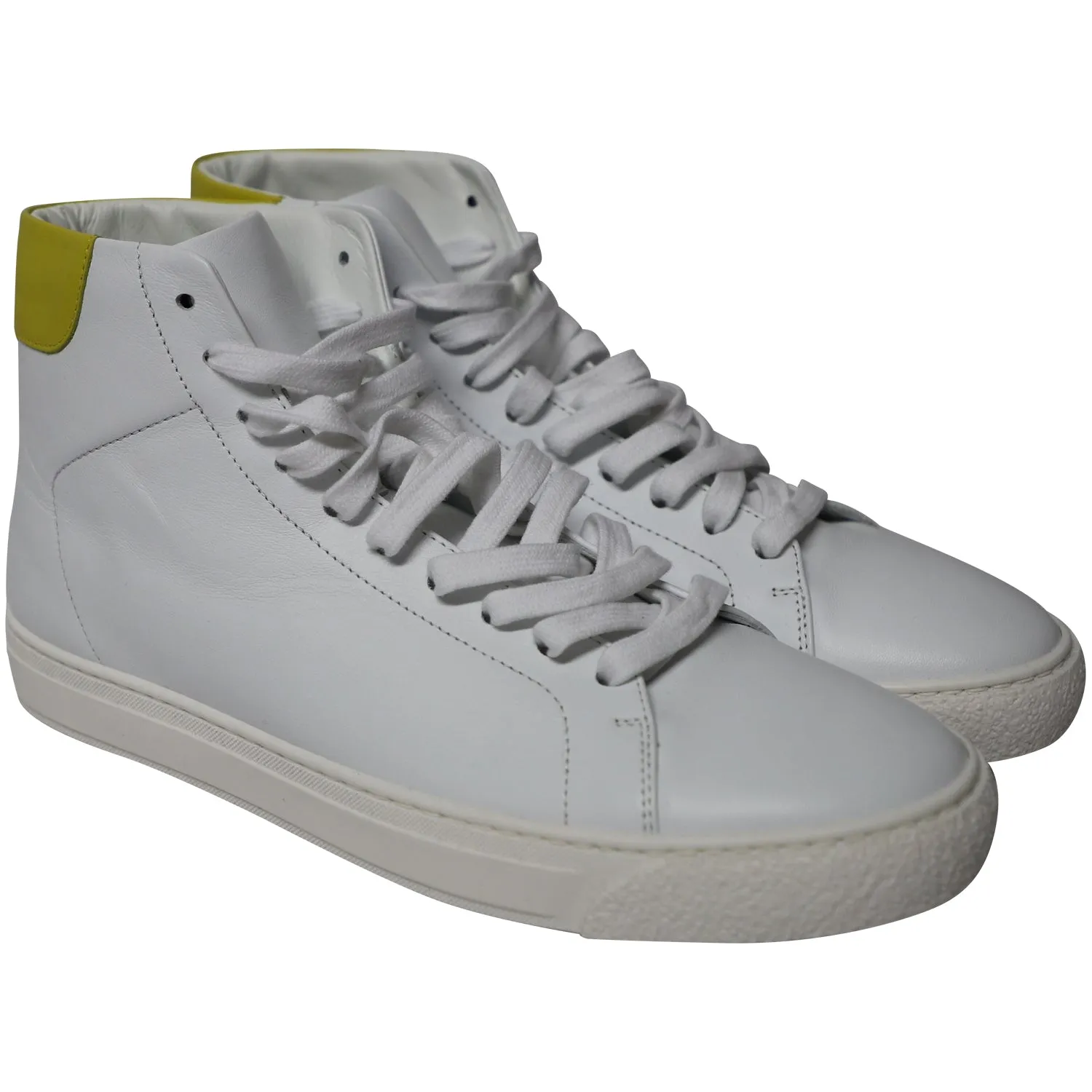 Anya Hindmarch High-Top Sneakers in White Leather