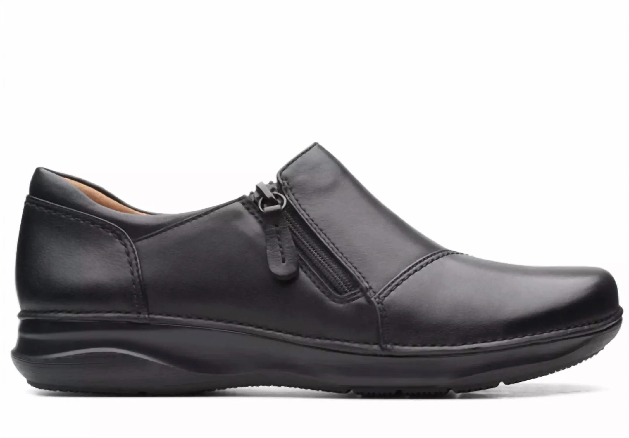 Appley Zip Leather Shoes In Black