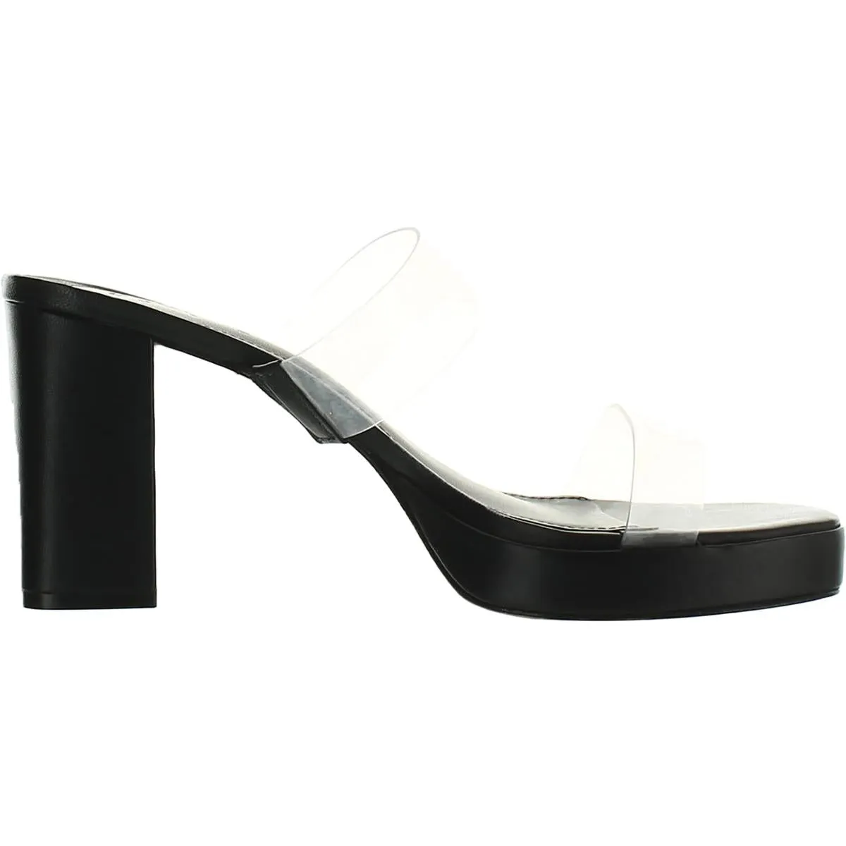 Ariella Womens Transparent Block Heel Platform Sandals