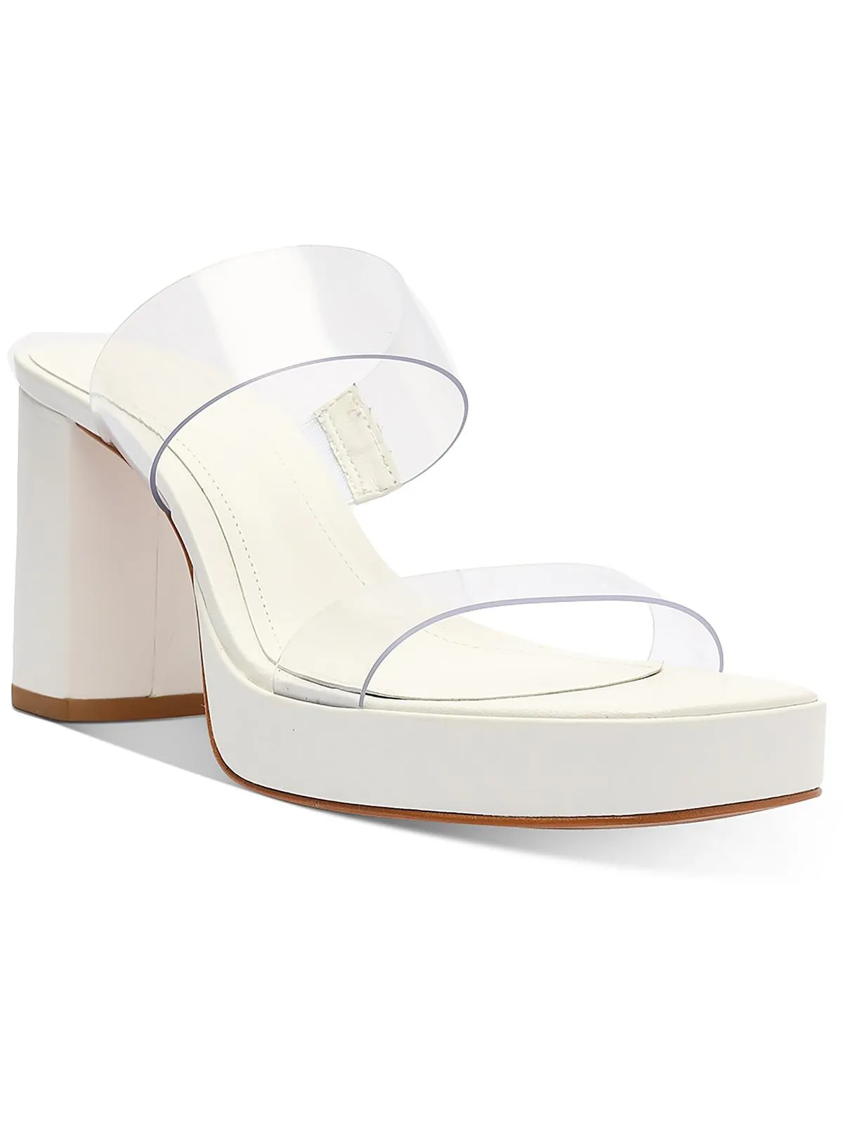 Ariella Womens Transparent Block Heel Platform Sandals