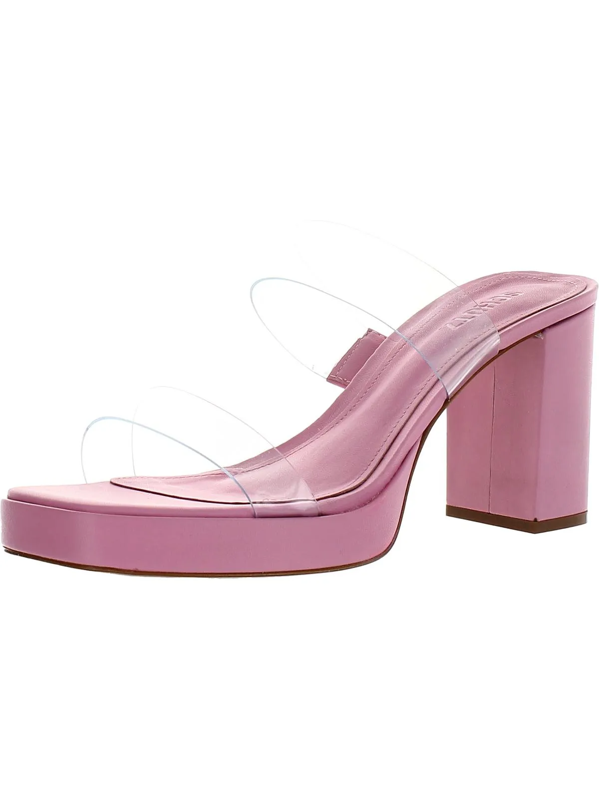 Ariella Womens Transparent Block Heel Platform Sandals