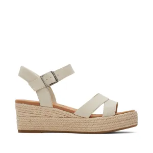 Audrey Cream Suede Wedge Sandal
