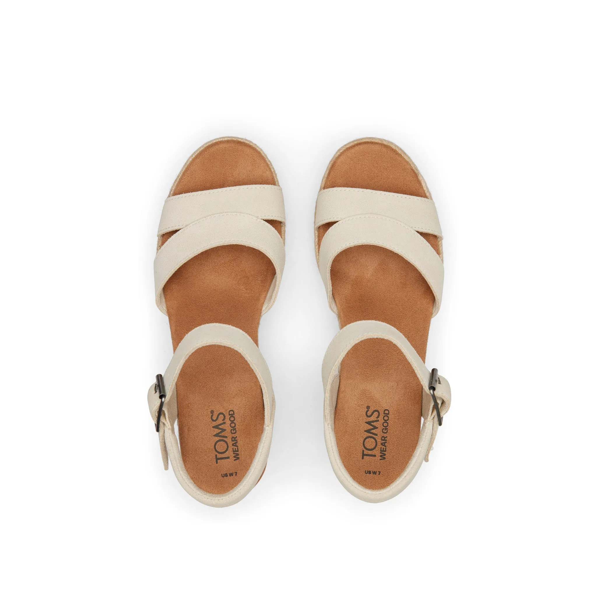 Audrey Cream Suede Wedge Sandal