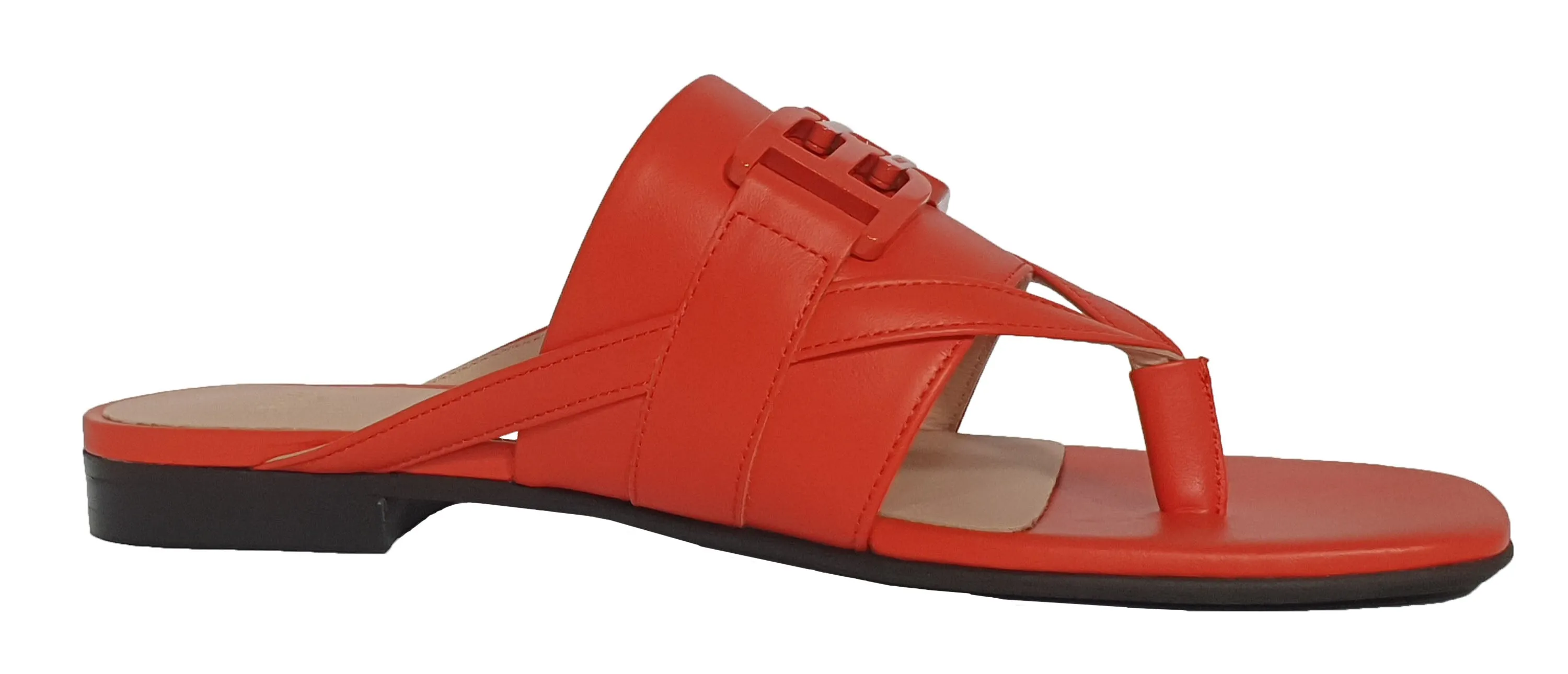 BALLY Elia 6302987 Ladies Orange River Calf Leather Flats