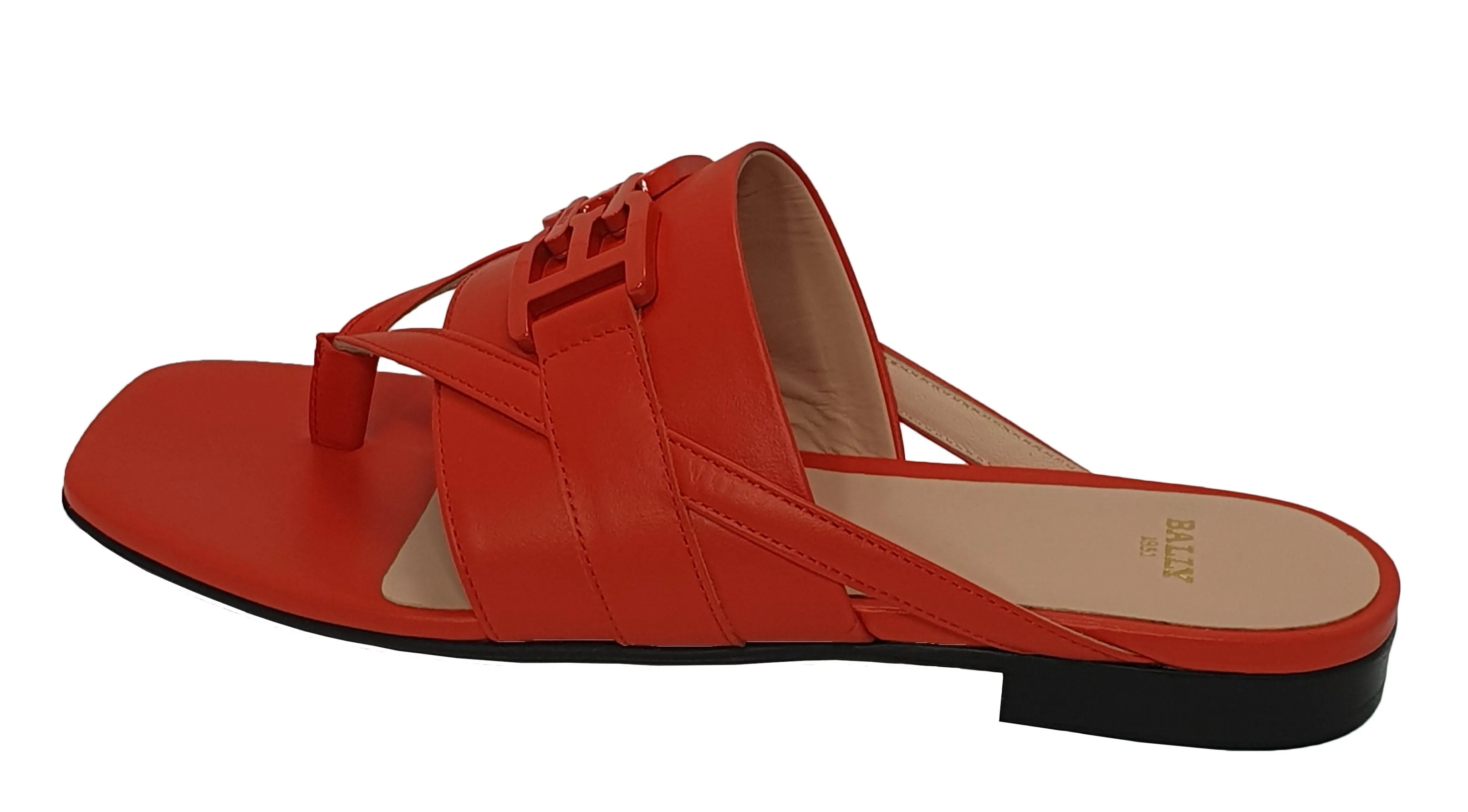 BALLY Elia 6302987 Ladies Orange River Calf Leather Flats
