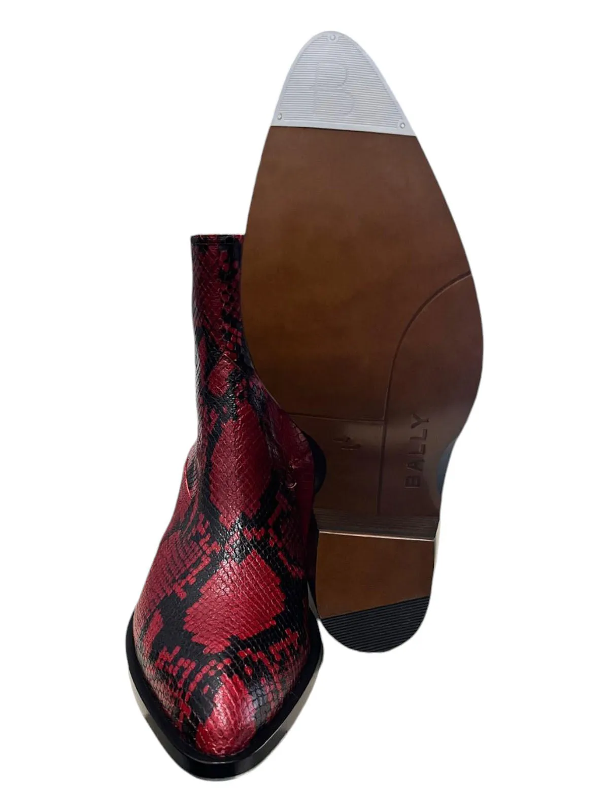 Bally Gaiman 6303991 Men's Ruby Animal Print Leather Boots