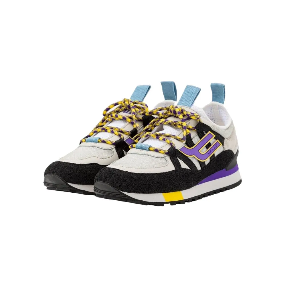 Bally Glick 6239599 Men's Black and Dust White Synthetic Sneakers