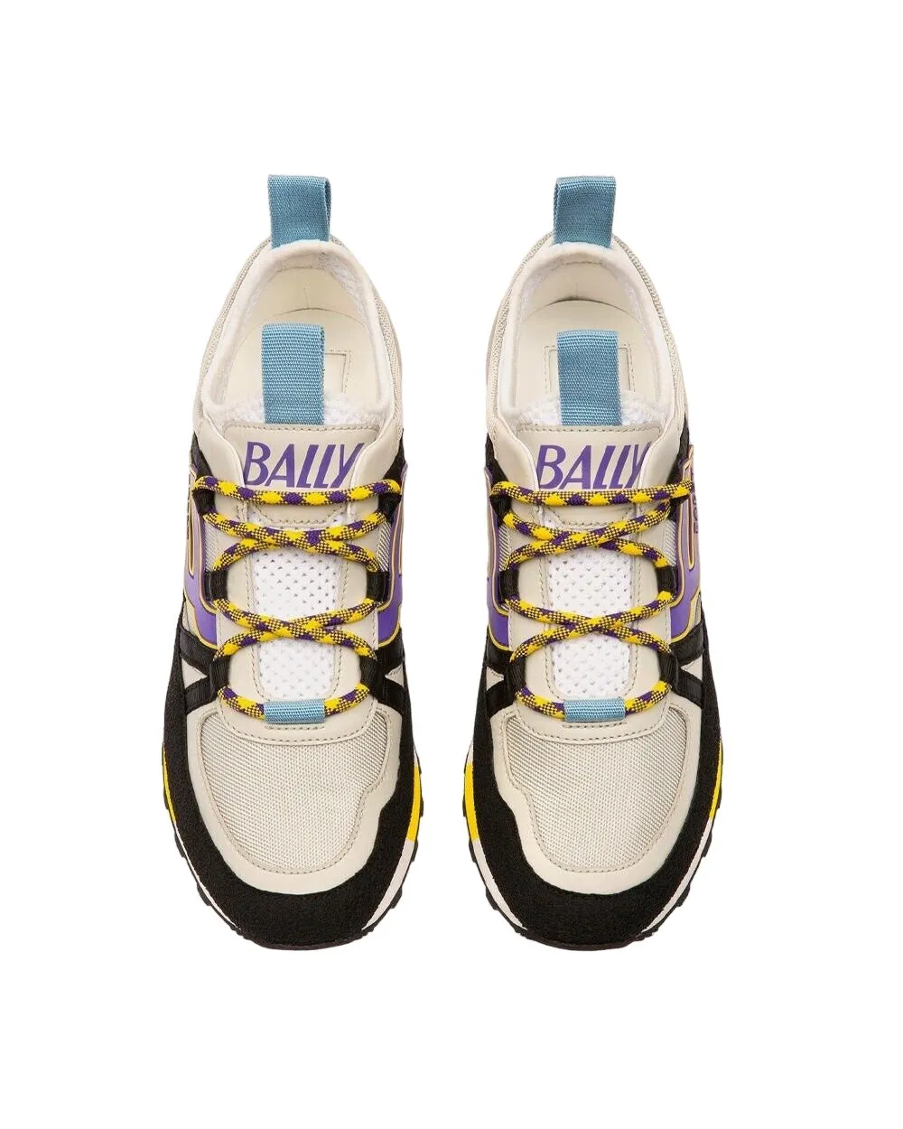 Bally Glick 6239599 Men's Black and Dust White Synthetic Sneakers