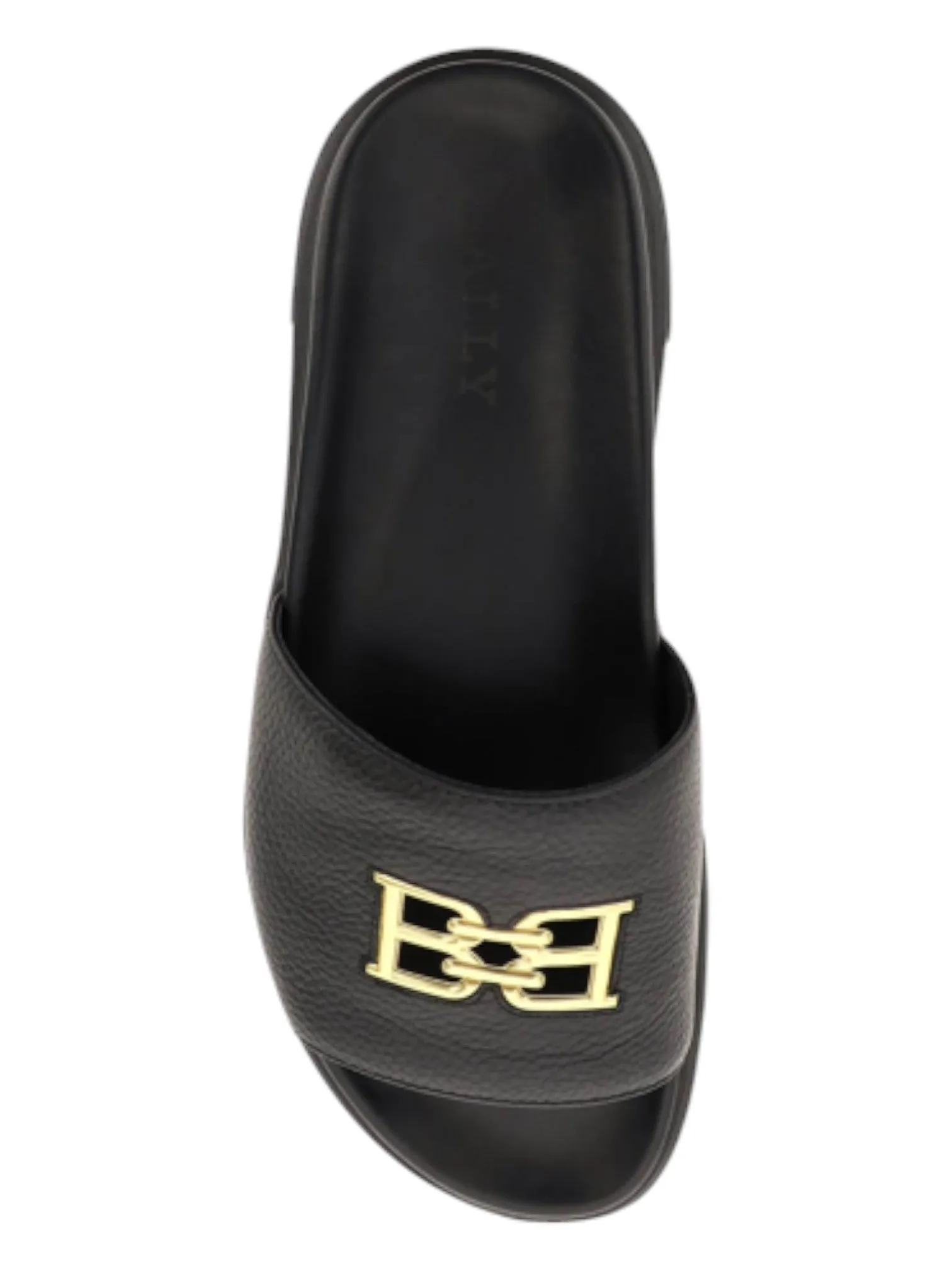 Bally Jaxons 6300152 Men's Black Bovine Grained Leather Sandals