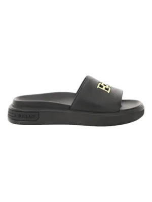 Bally Jaxons 6300152 Men's Black Bovine Grained Leather Sandals