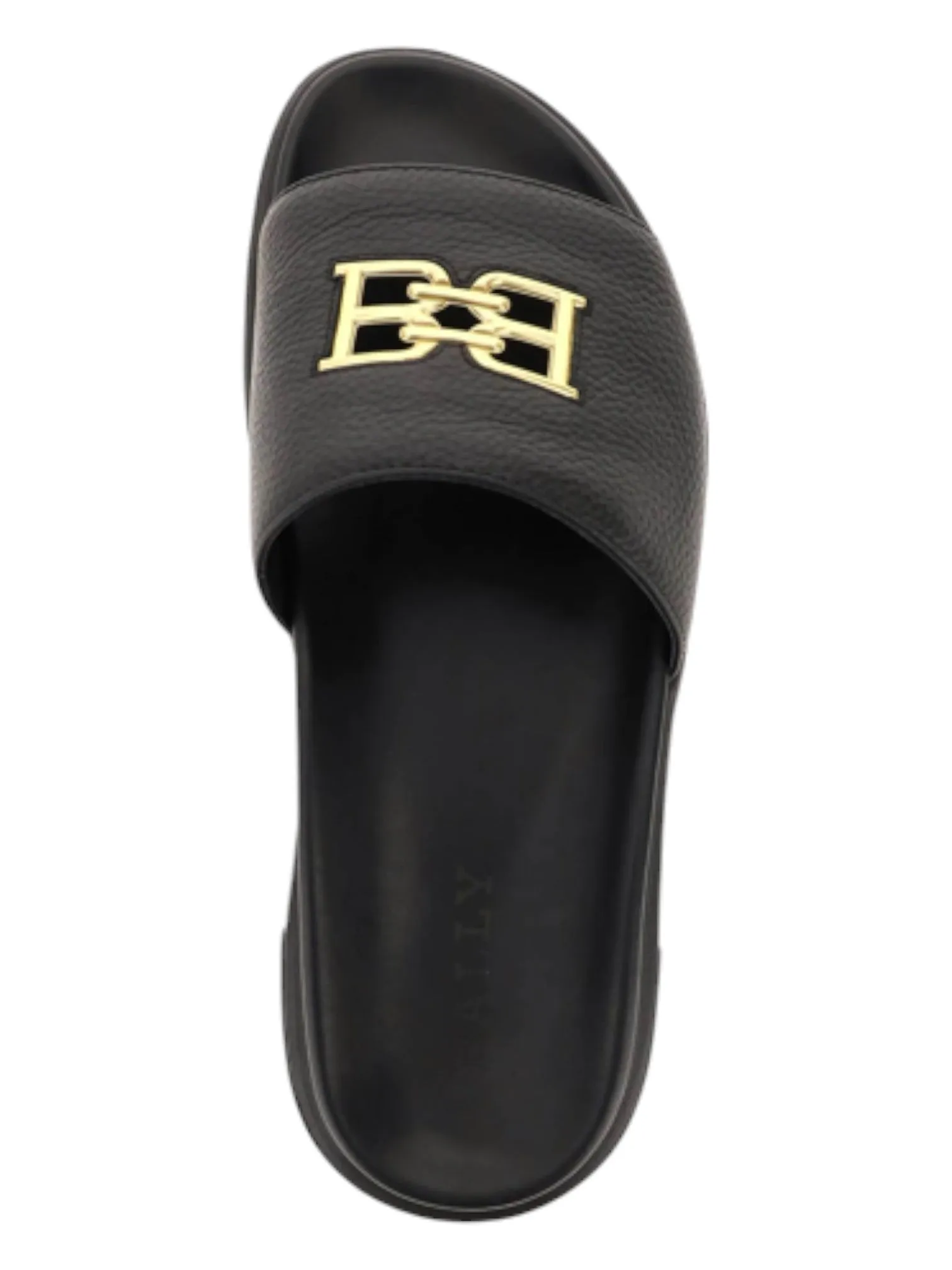 Bally Jaxons 6300152 Men's Black Bovine Grained Leather Sandals