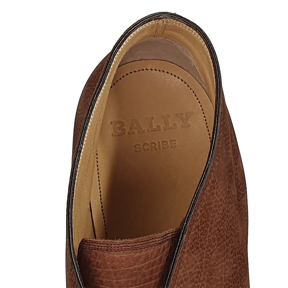 Bally Skiligny 6237887 Men's Brown Grained Calf Leather Desert Boots