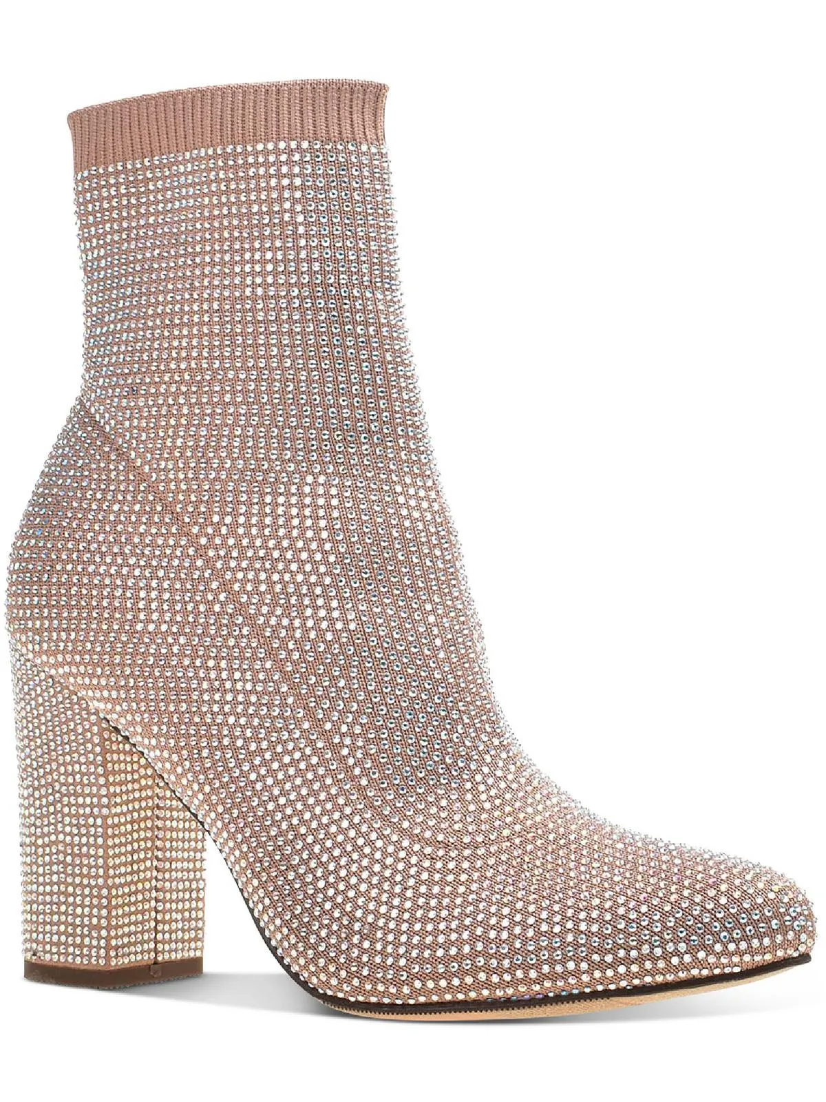 Baybe Womens Rhinestone Block Heel Ankle Boots