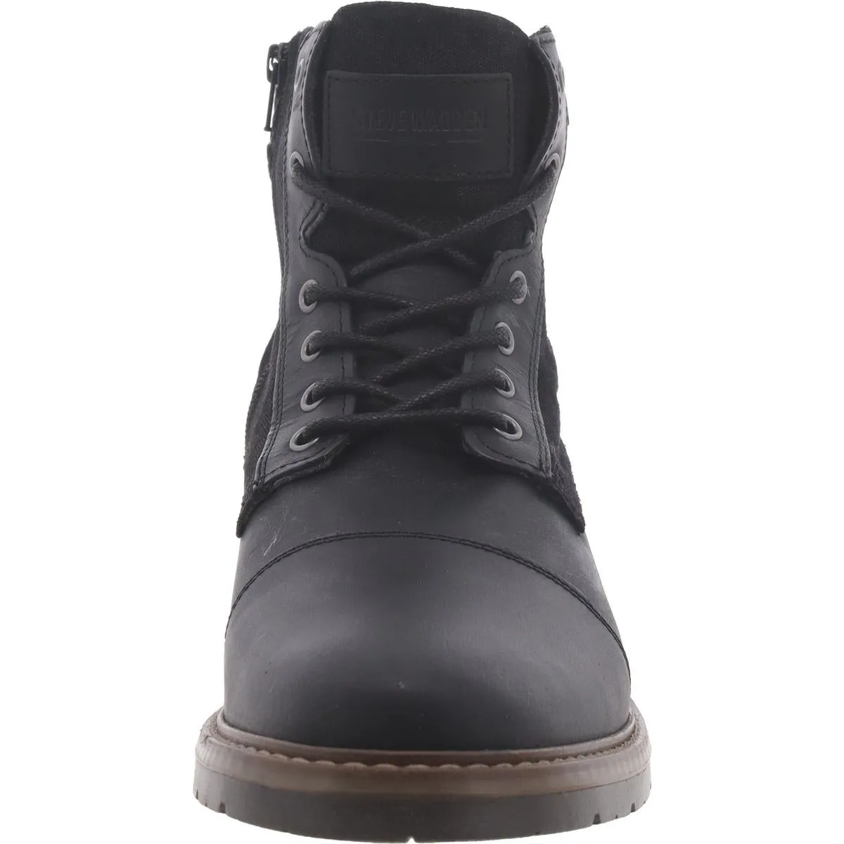 Beltre Mens Leather Suede Trim Combat & Lace-Up Boots