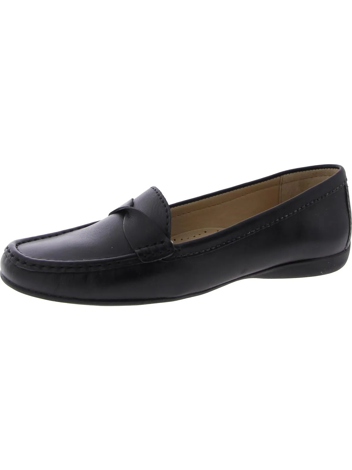 Beverley Road Womens Leather Slip On Loafers
