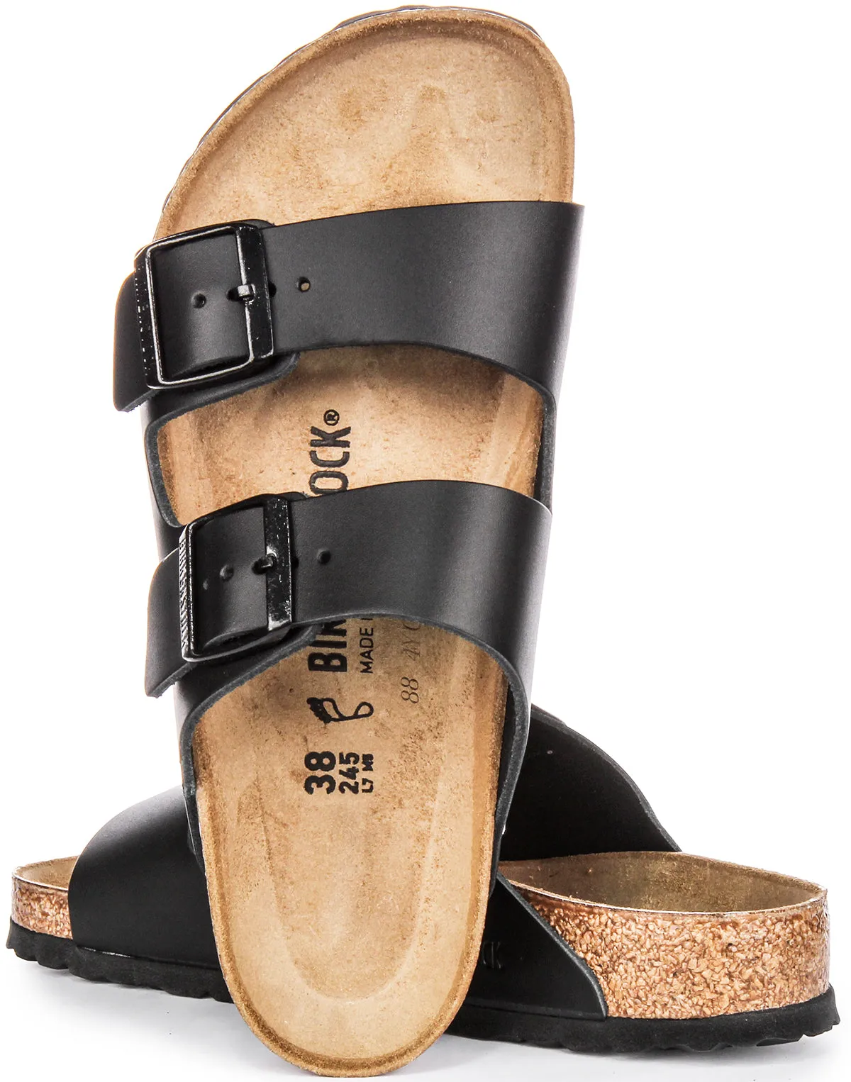 Birkenstock Arizona Natural Leather In Black | Regular Fit Shoes Birkenstock