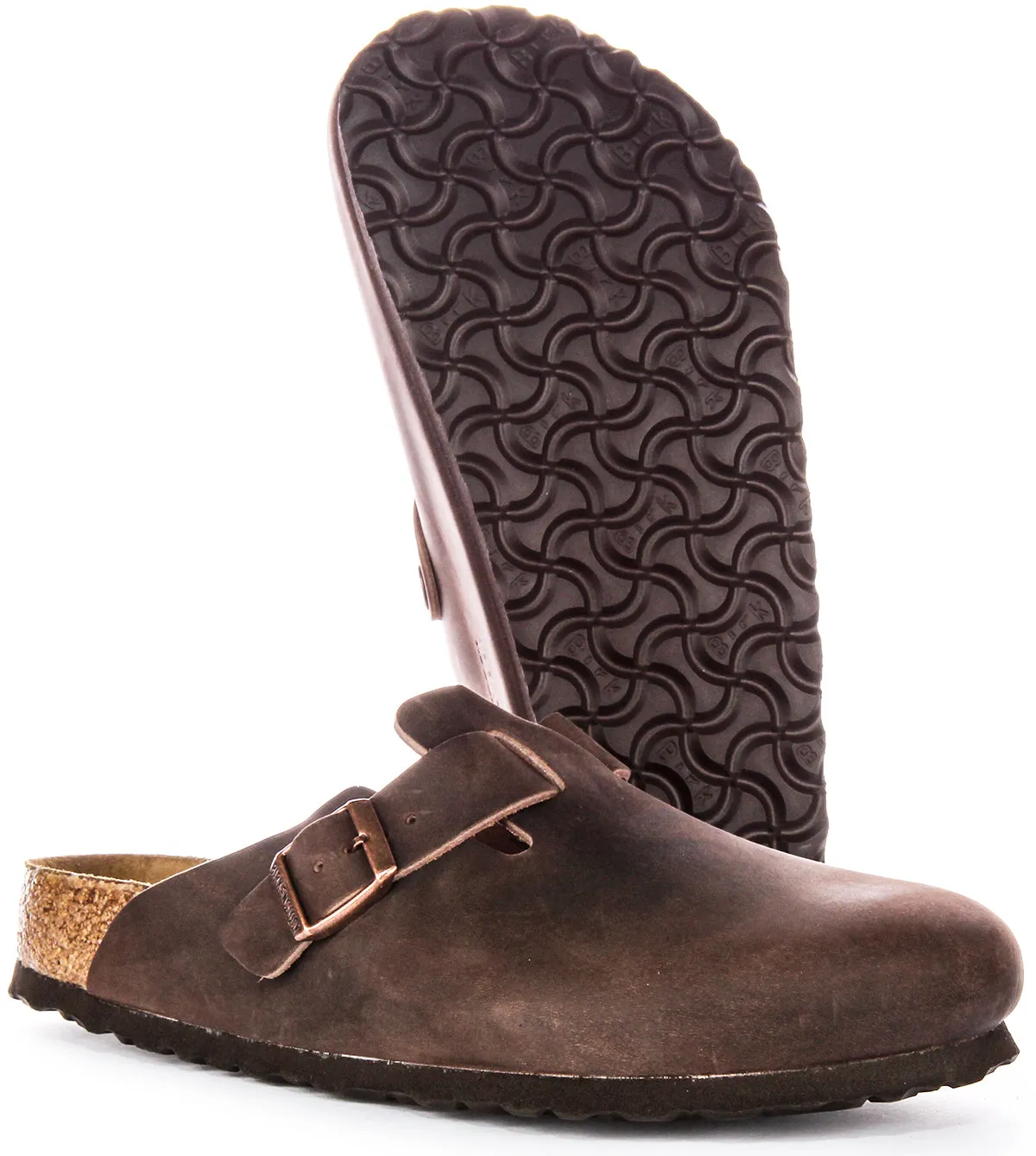 Birkenstock Boston BS In Brown | Regular Fit Shoes Birkenstock