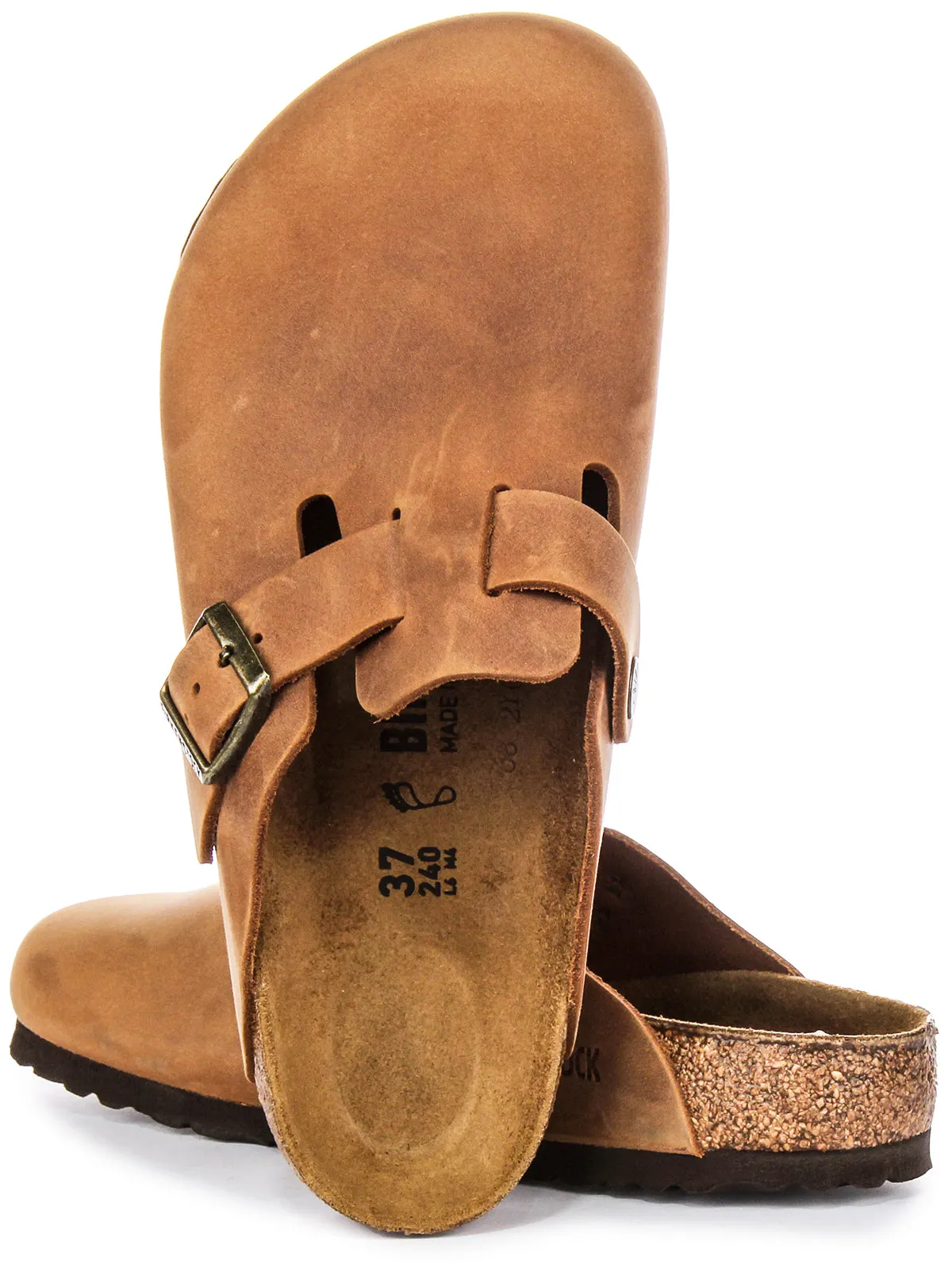 Birkenstock Boston Bs In Cognac | Regular Fit Shoes Birkenstock