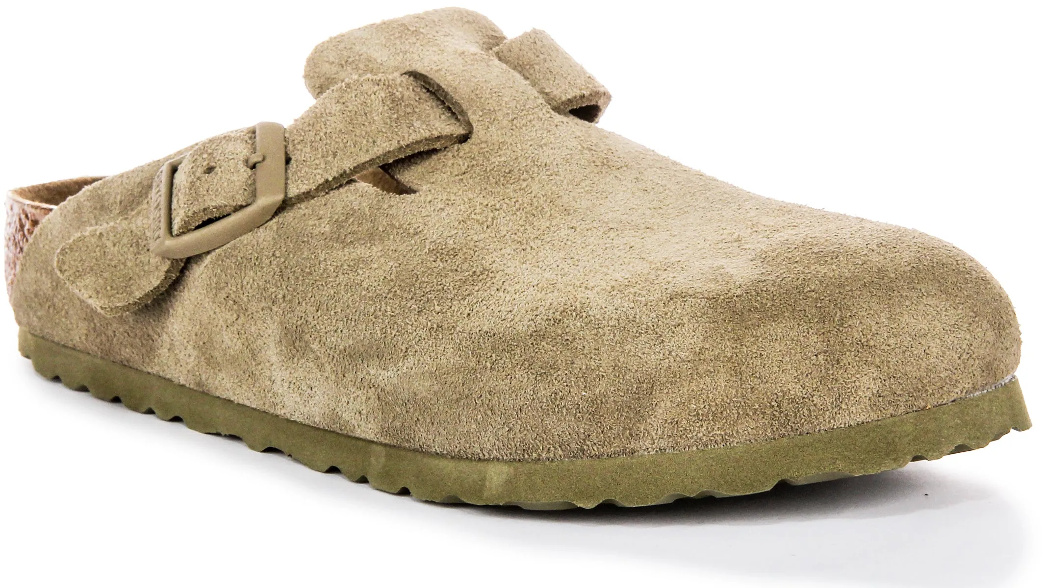 Birkenstock Boston Bs In Khaki | Regular Fit Shoes Birkenstock