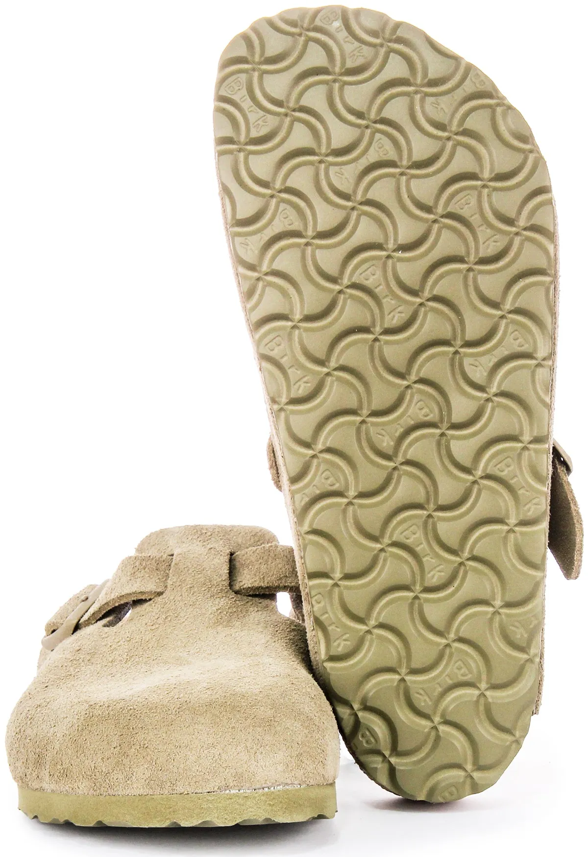 Birkenstock Boston Bs In Khaki | Regular Fit Shoes Birkenstock