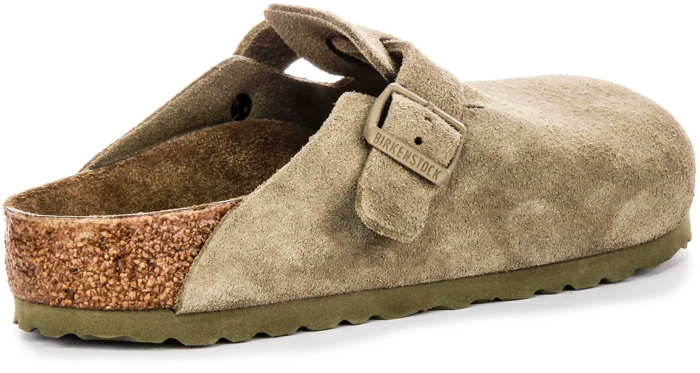 Birkenstock Boston Bs In Khaki | Regular Fit Shoes Birkenstock