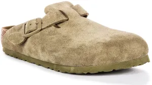 Birkenstock Boston Bs In Khaki | Regular Fit Shoes Birkenstock