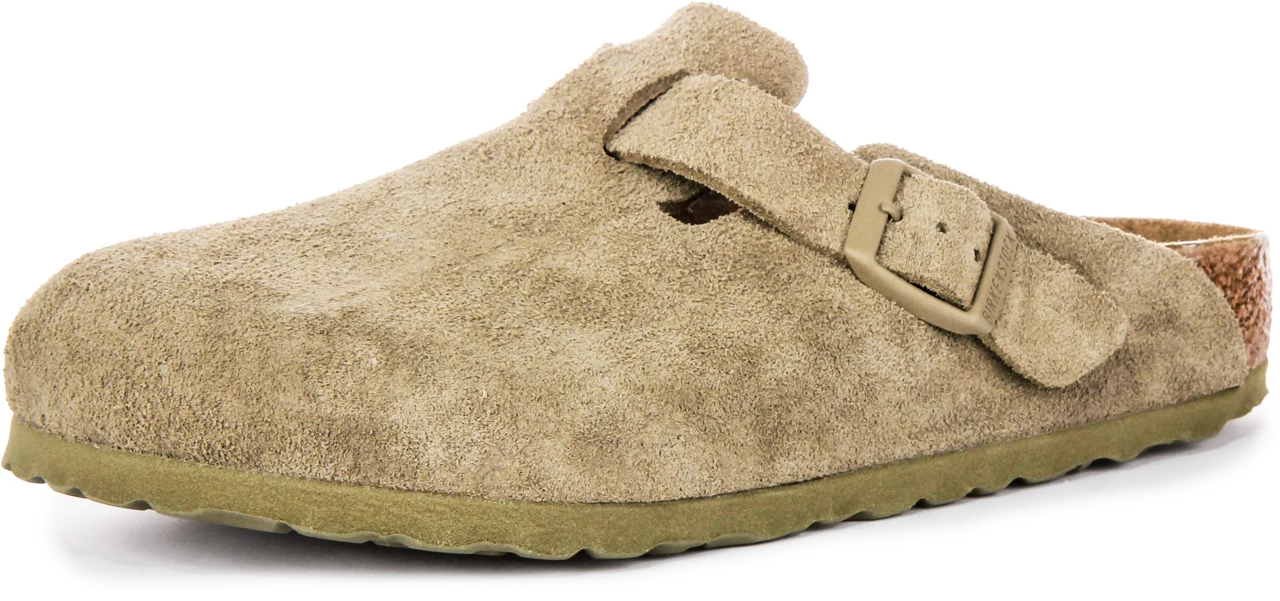 Birkenstock Boston Bs In Khaki | Regular Fit Shoes Birkenstock