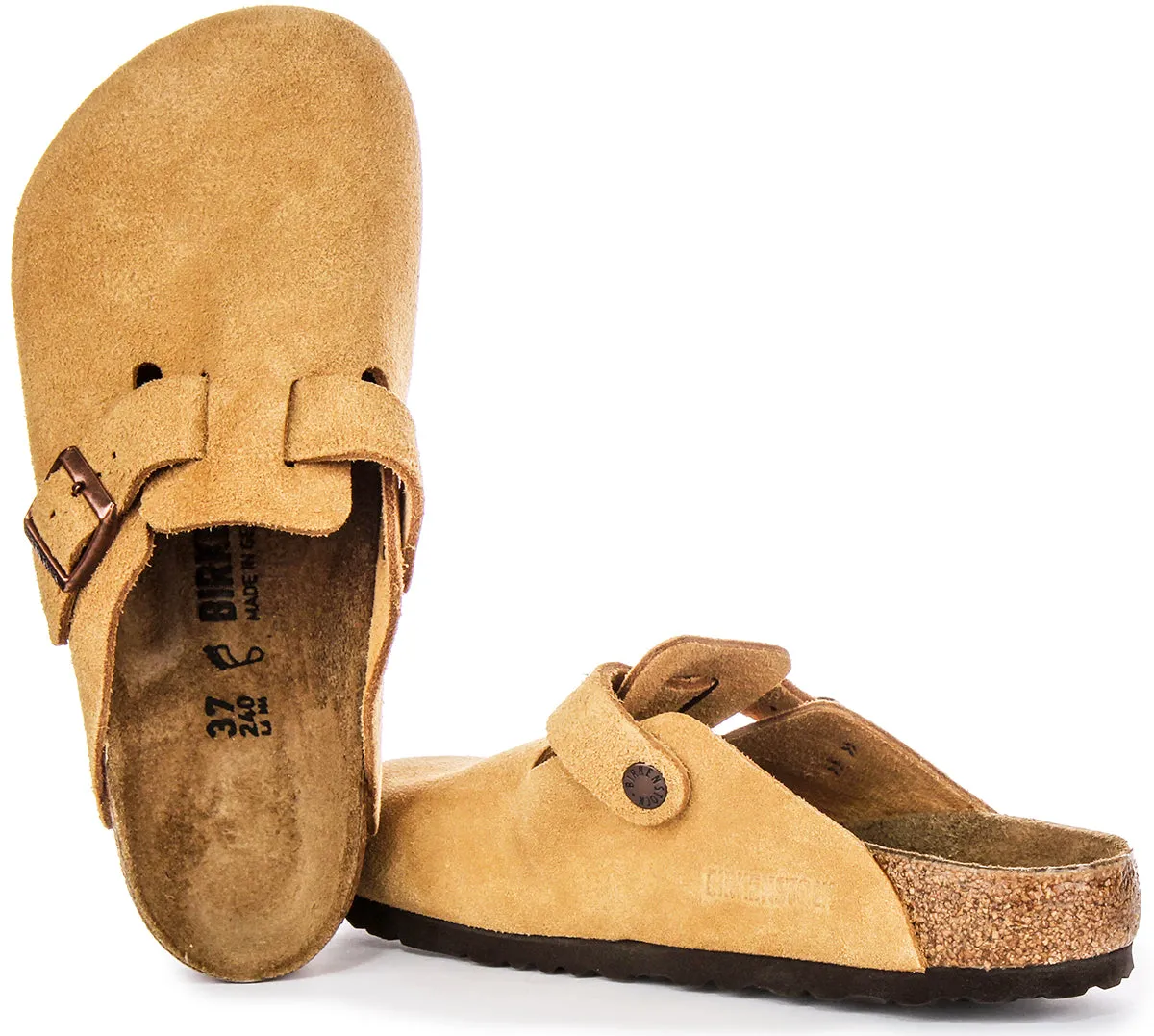 Birkenstock Boston Bs In Lattee | Regular Fit Shoes Birkenstock