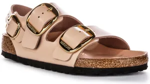Birkenstock Milano Big Buckle In Nude Leather | Regular Fit Shoes Birkenstock