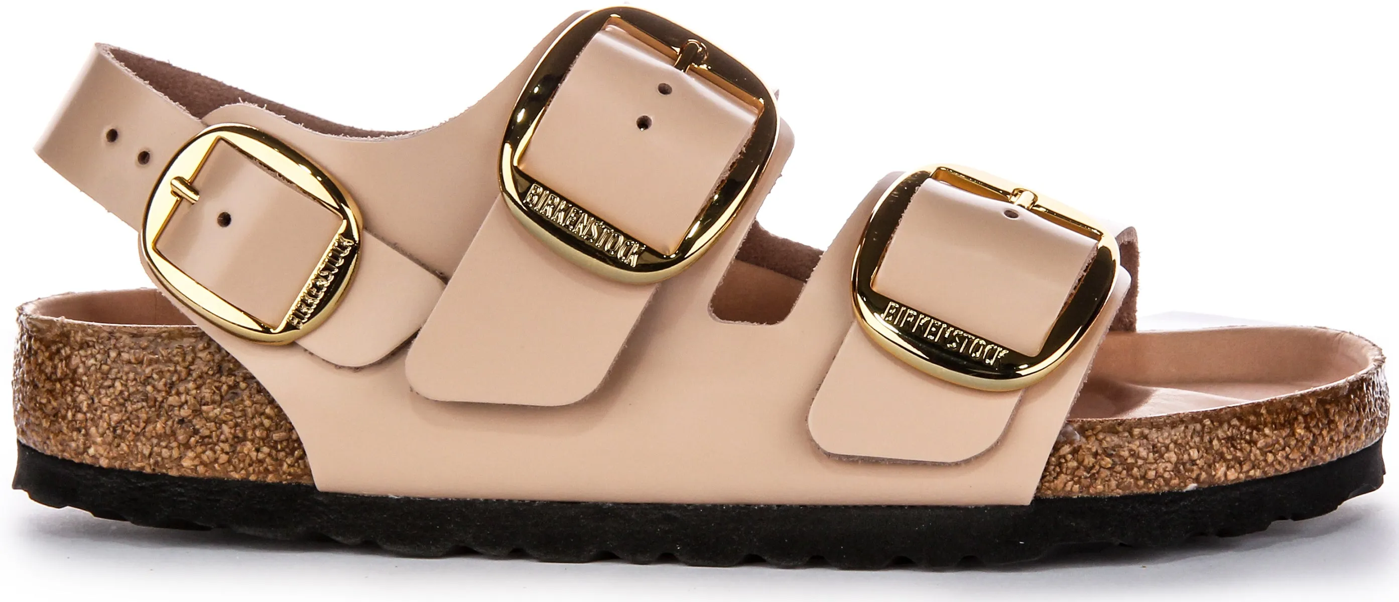 Birkenstock Milano Big Buckle In Nude Leather | Regular Fit Shoes Birkenstock