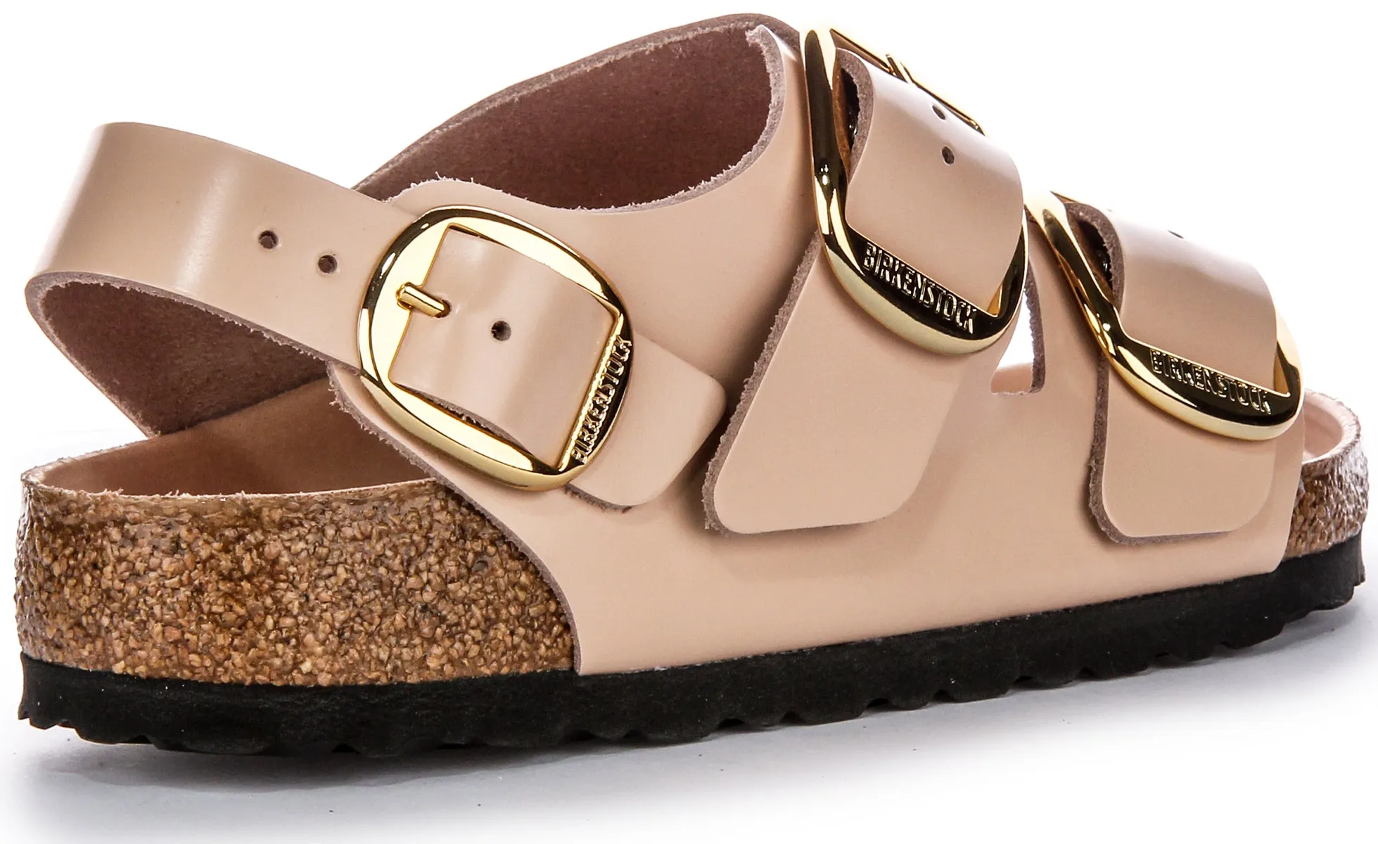 Birkenstock Milano Big Buckle In Nude Leather | Regular Fit Shoes Birkenstock