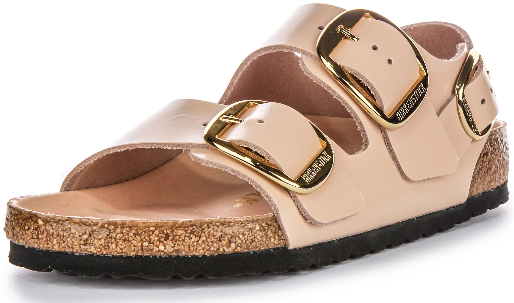 Birkenstock Milano Big Buckle In Nude Leather | Regular Fit Shoes Birkenstock