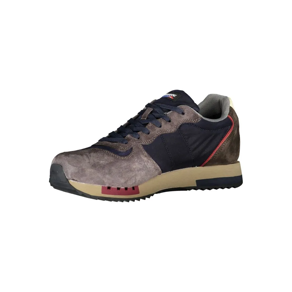 Blauer Sleek  Designer Sneakers with Contrast Men's Accents