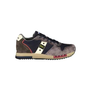 Blauer Sleek  Designer Sneakers with Contrast Men's Accents