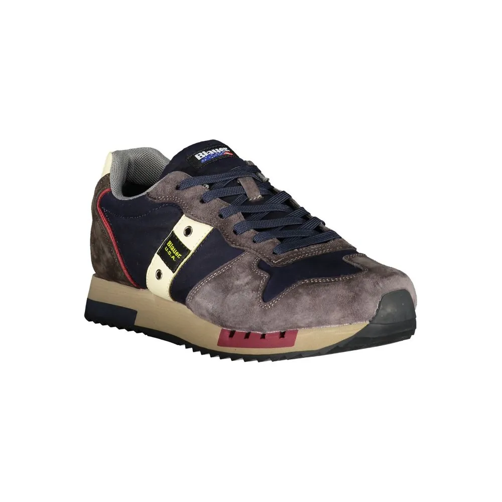 Blauer Sleek  Designer Sneakers with Contrast Men's Accents