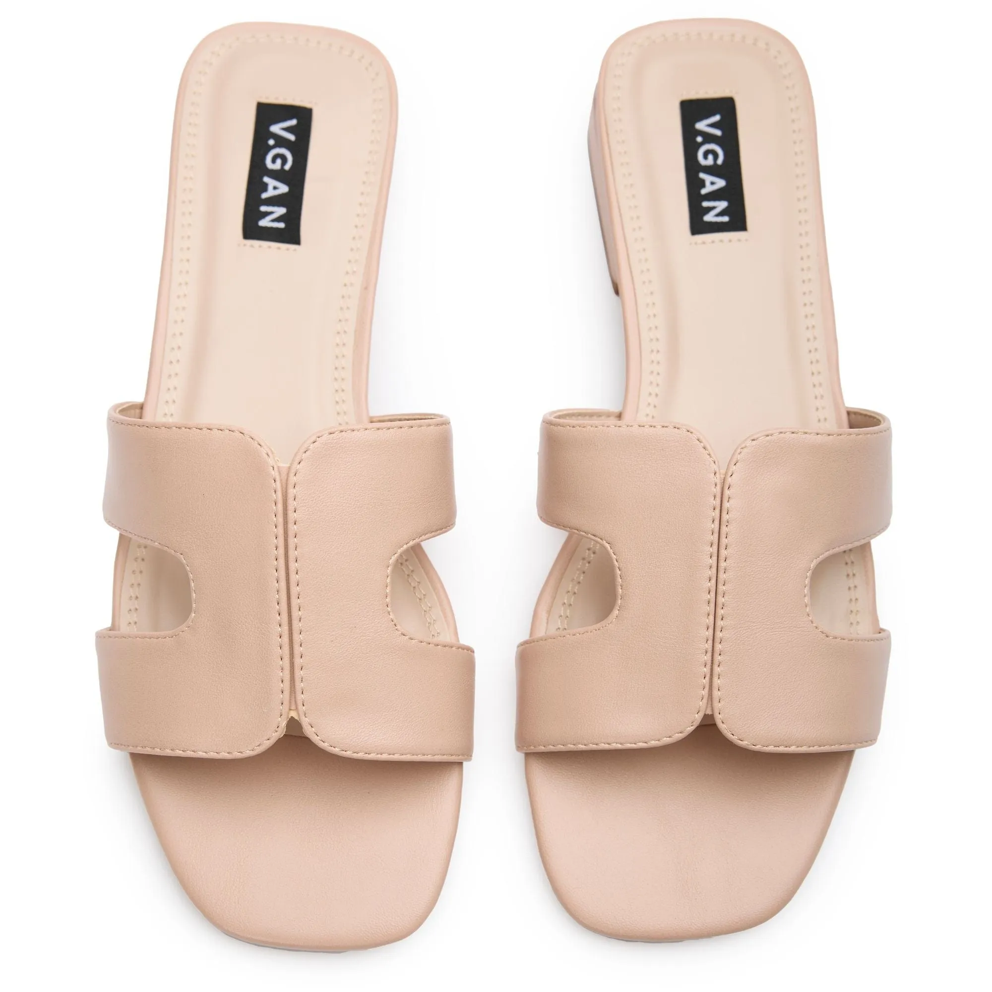 Bok Women's Vegan Leather Slider Sandals | Natural