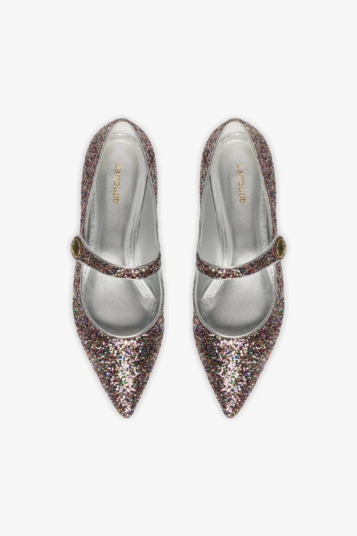 Caroline Flat In Multimetallic Glitter