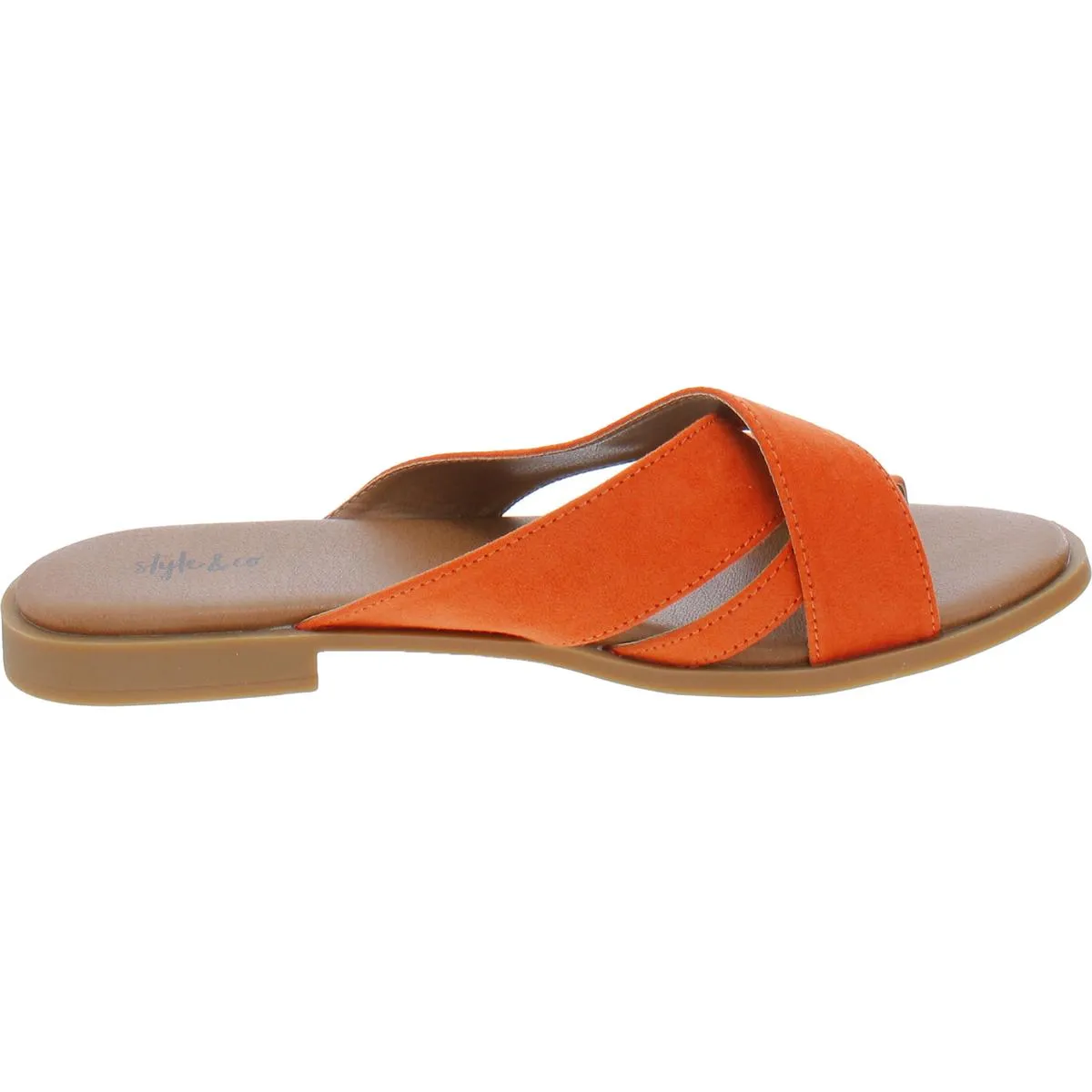 Carolyn Womens Slip On Flat Slide Sandals