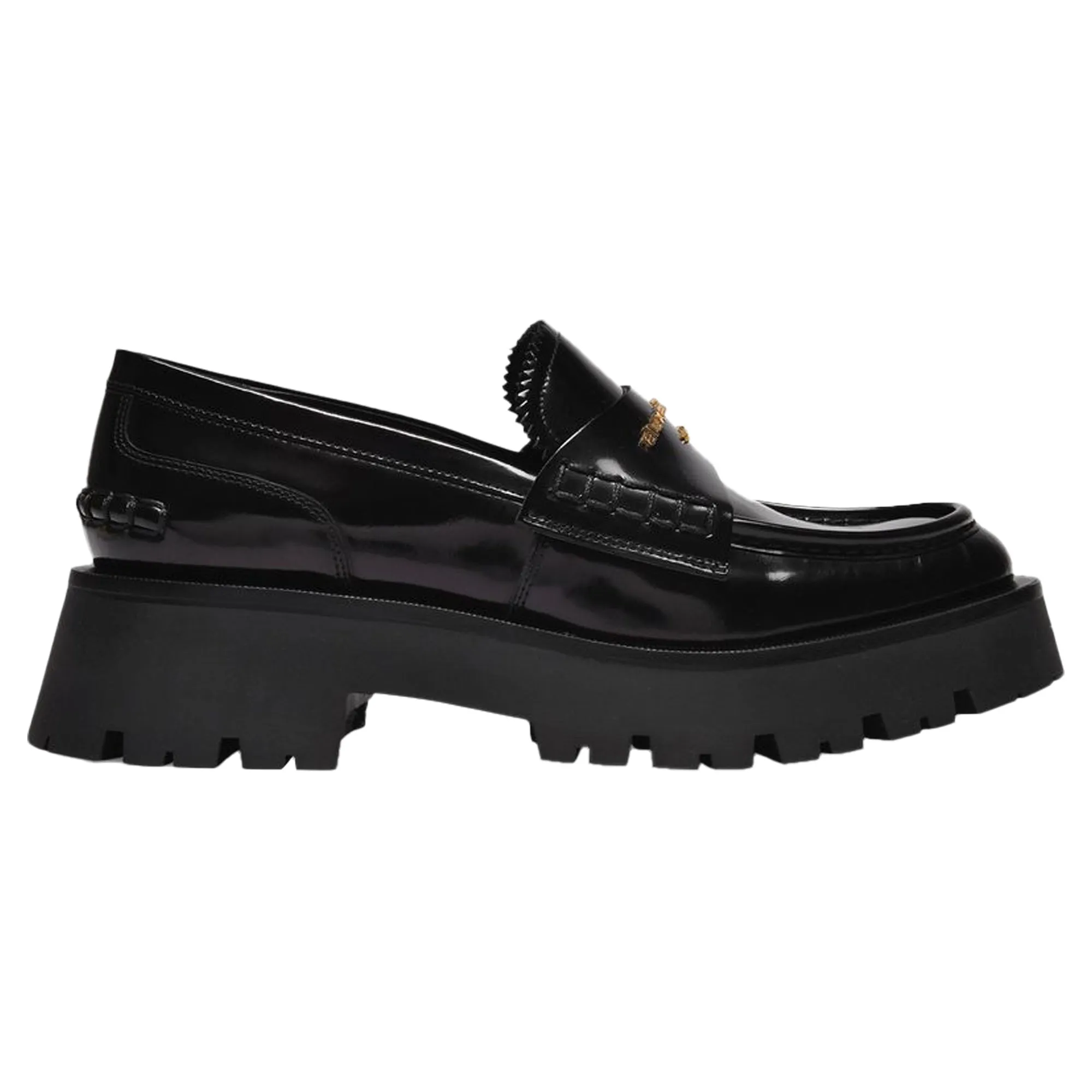 Carter Lug 45 Loafers in Black Leather