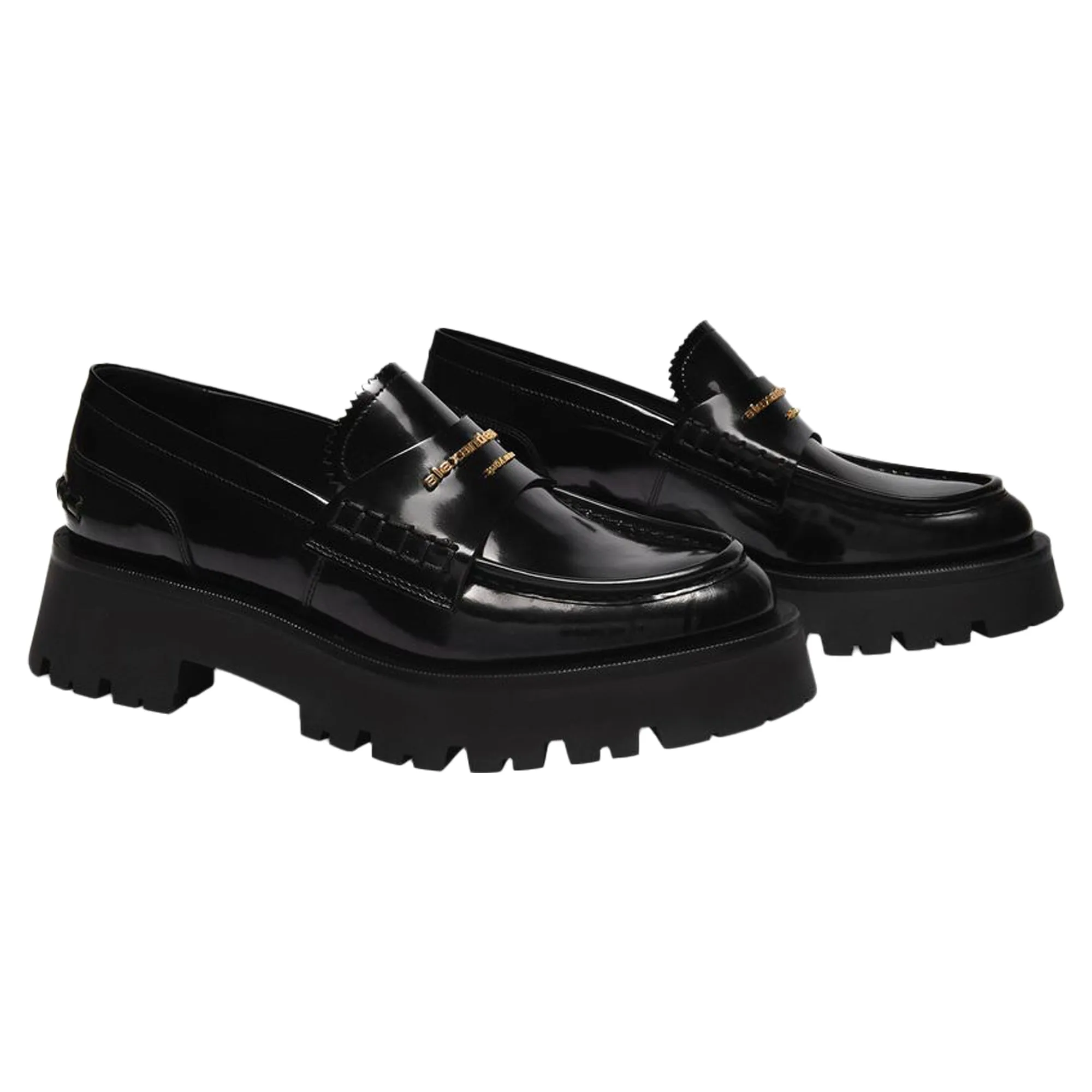 Carter Lug 45 Loafers in Black Leather