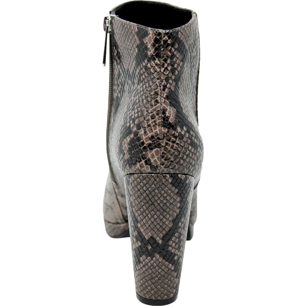 Chasen Womens Faux Leather Animal Print Ankle Boots