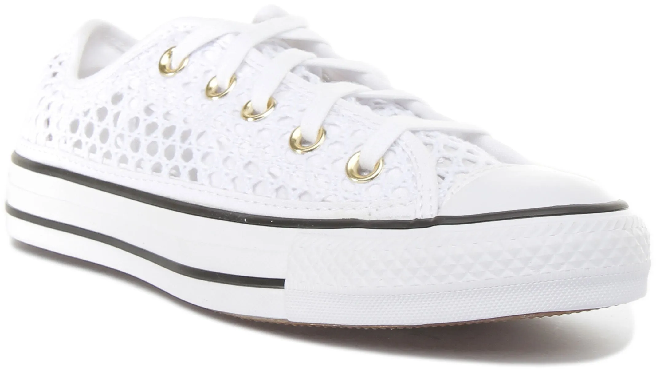 Converse 565495C All Star Ox Crochet In White Black For Women Shoes Converse