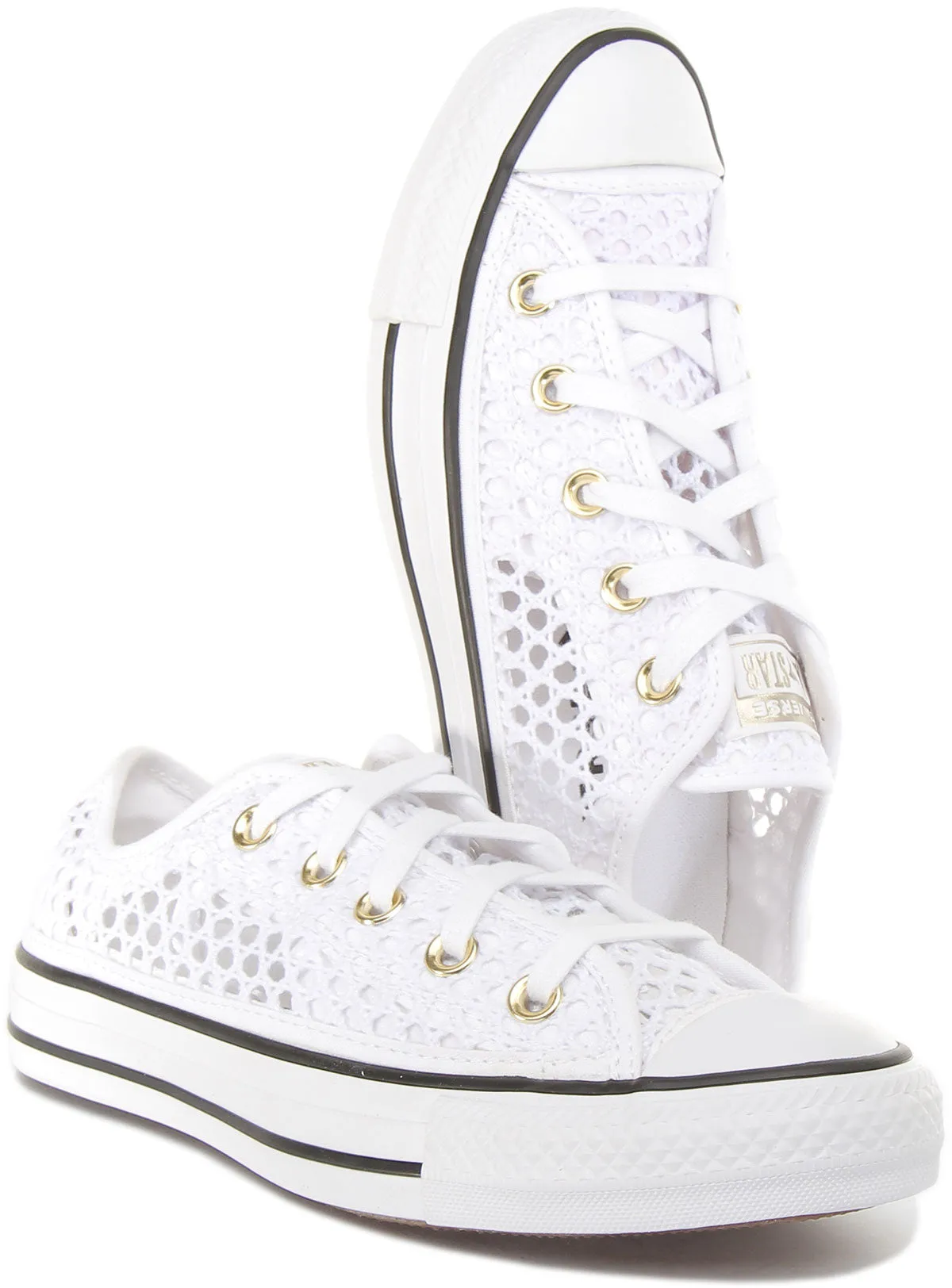 Converse 565495C All Star Ox Crochet In White Black For Women Shoes Converse