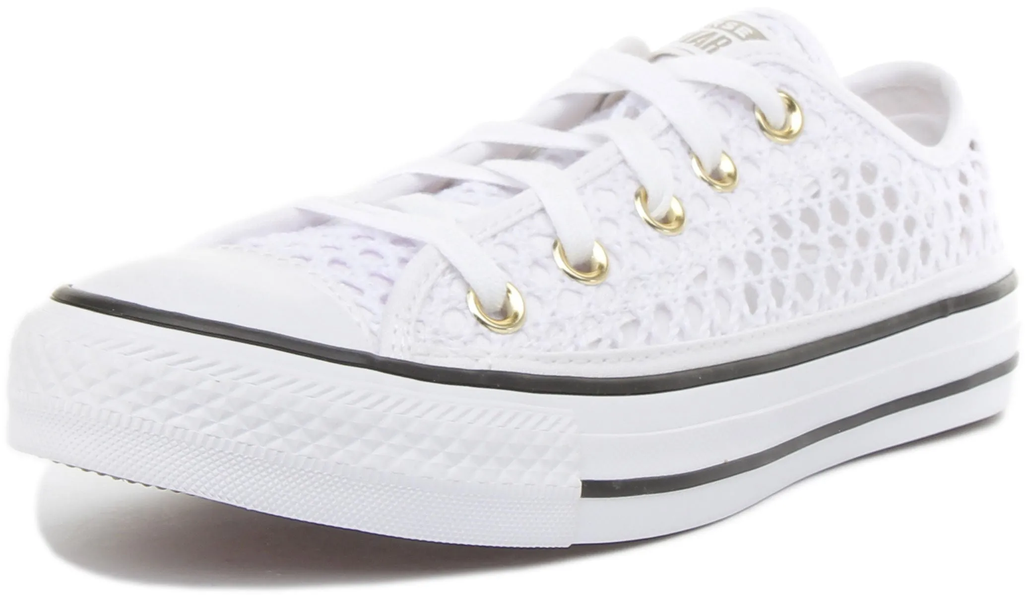Converse 565495C All Star Ox Crochet In White Black For Women Shoes Converse
